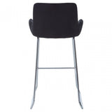 Tamzin Black Velvet Bar Chair With Low Arms, Black