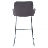 Tamzin Mink Velvet Bar Chair With Low Arms, Grey