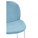 Tamzin Blue Velvet Chrome Finish Bar Chair, Blue