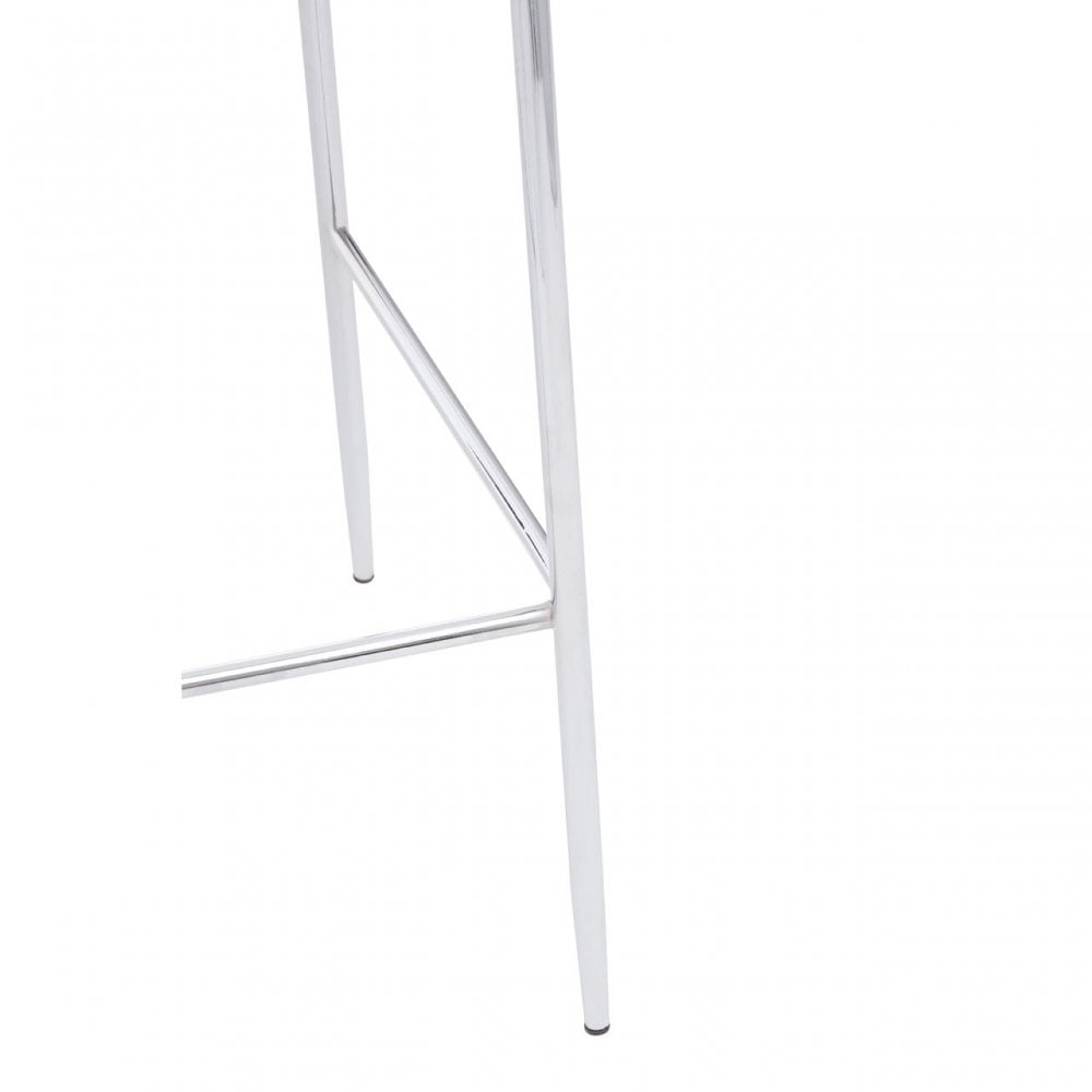 Tamzin Blue Velvet Chrome Finish Bar Chair, Blue