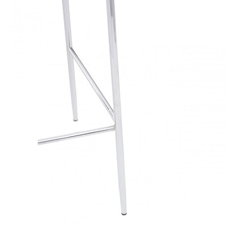 Tamzin Blue Velvet Chrome Finish Bar Chair, Blue