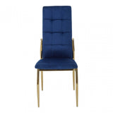 Tamzin Blue Velvet High Back Dining Chair, Blue