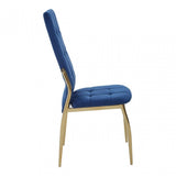 Tamzin Blue Velvet High Back Dining Chair, Blue