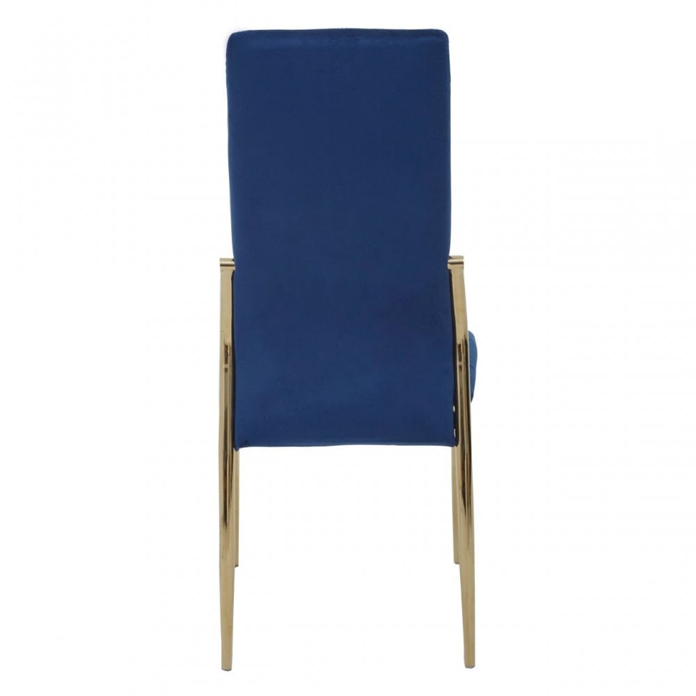 Tamzin Blue Velvet High Back Dining Chair, Blue