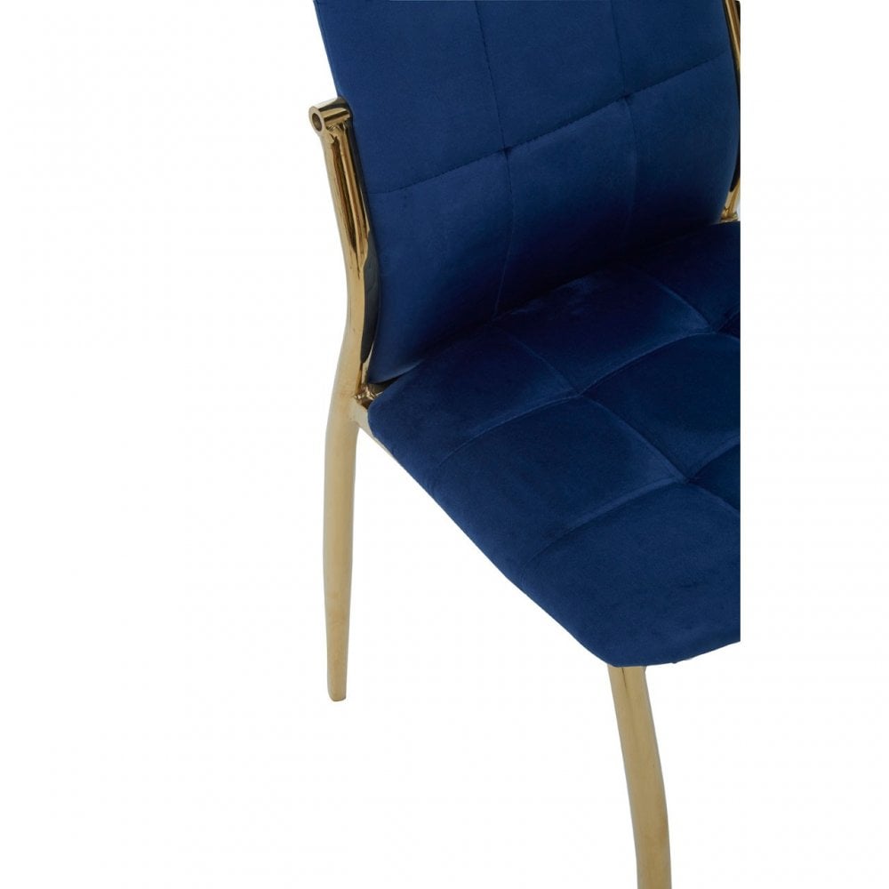 Tamzin Blue Velvet High Back Dining Chair, Blue