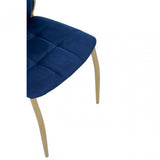 Tamzin Blue Velvet High Back Dining Chair, Blue