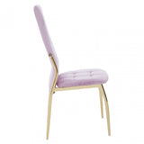 Tamzin Pink Velvet High Back Dining Chair, Pink