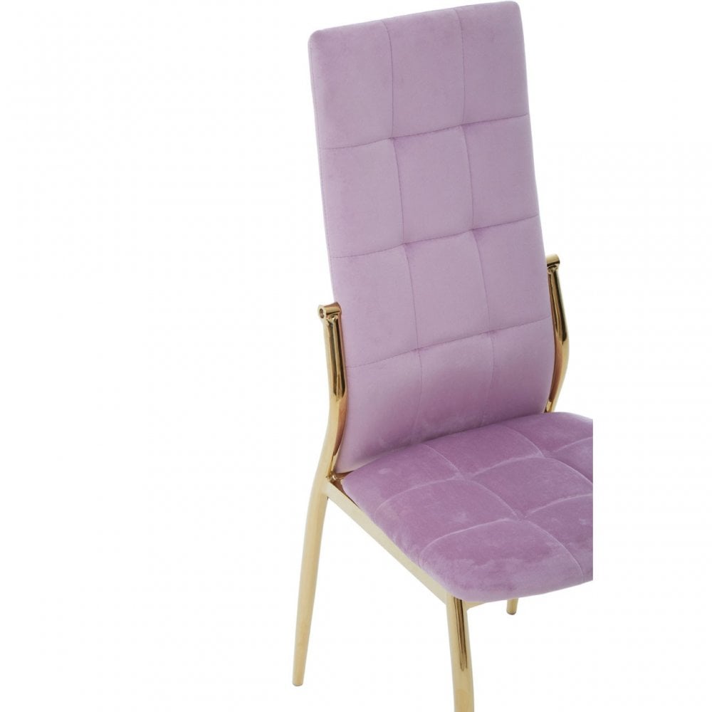 Tamzin Pink Velvet High Back Dining Chair, Pink
