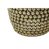 Templar Round Beaded Iron Stool, Gold
