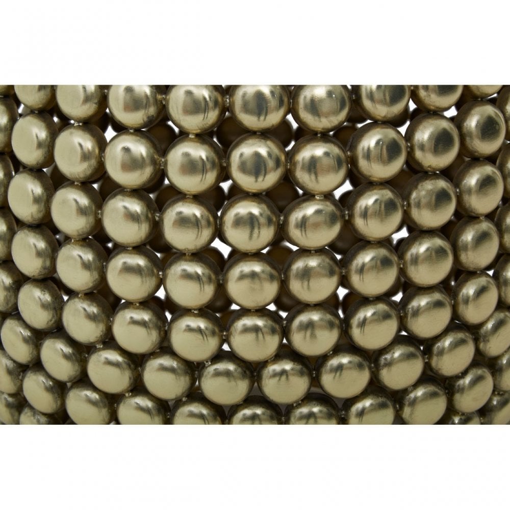 Templar Round Beaded Iron Stool, Gold