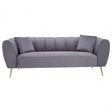 Florine 3 Seat Grey Velvet Sofa