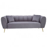 Florine 3 Seat Grey Velvet Sofa
