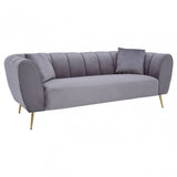 Florine 3 Seat Grey Velvet Sofa