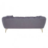 Florine 3 Seat Grey Velvet Sofa