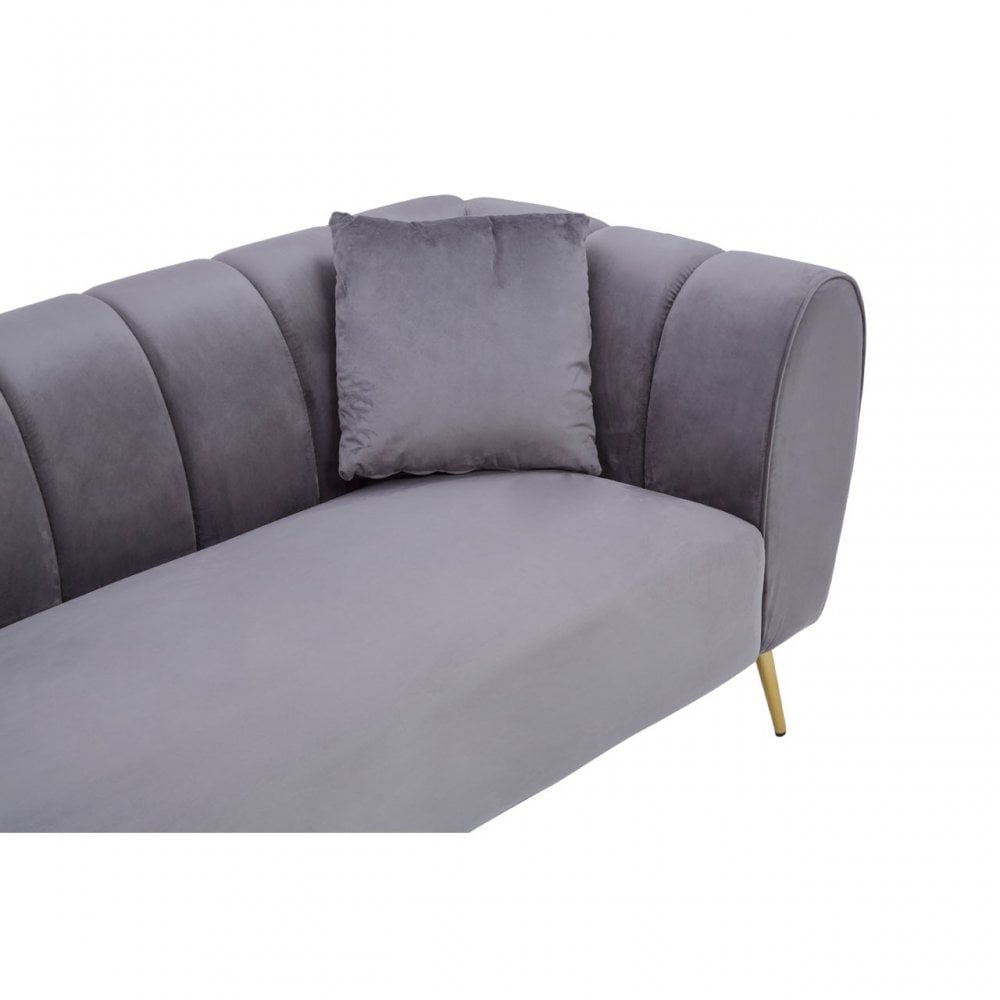 Florine 3 Seat Grey Velvet Sofa