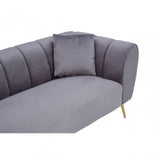 Florine 3 Seat Grey Velvet Sofa