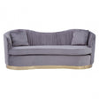Franza 3 Seat Pleated Grey Velvet Sofa