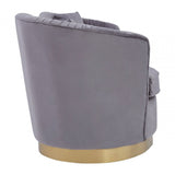 Franza 3 Seat Pleated Grey Velvet Sofa