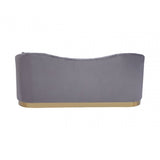 Franza 3 Seat Pleated Grey Velvet Sofa
