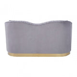 Franza 2 Seat Pleated Grey Velvet Sofa