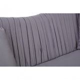 Franza 2 Seat Pleated Grey Velvet Sofa