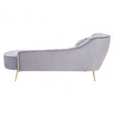 Felizia Grey Left Arm Velvet Chaise