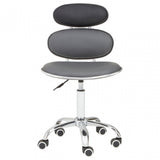 Black PU Home Office Chair with Chrome Base, Black