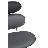 Black PU Home Office Chair with Chrome Base, Black