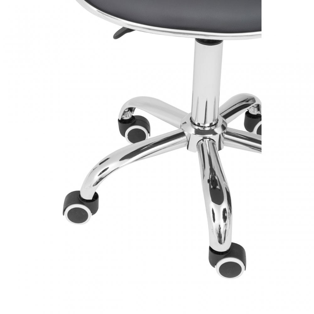 Black PU Home Office Chair with Chrome Base, Black