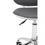 Black PU Home Office Chair with Chrome Base, Black