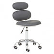 Grey PU Home Office Chair with Chrome Base, Grey