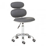Grey PU Home Office Chair with Chrome Base, Grey