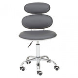 Grey PU Home Office Chair with Chrome Base, Grey