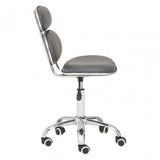 Grey PU Home Office Chair with Chrome Base, Grey