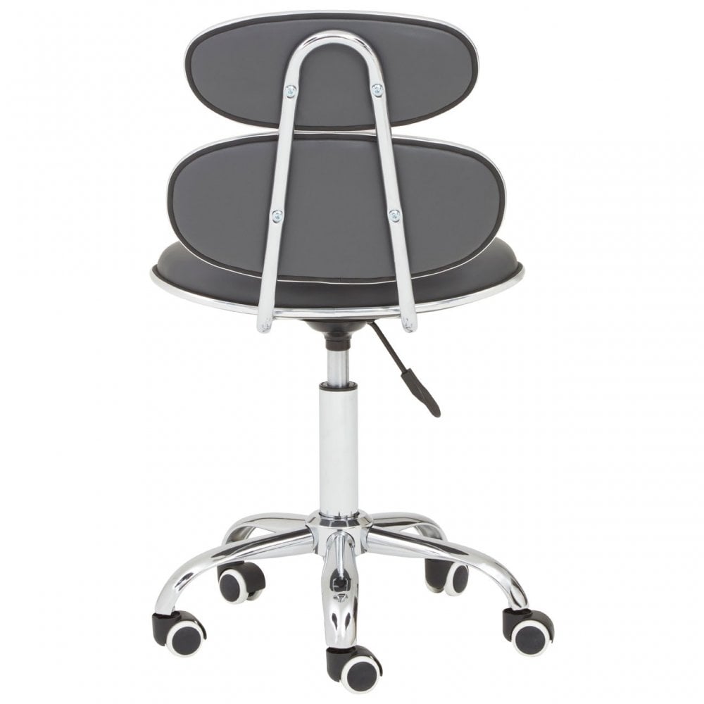 Grey PU Home Office Chair with Chrome Base, Grey