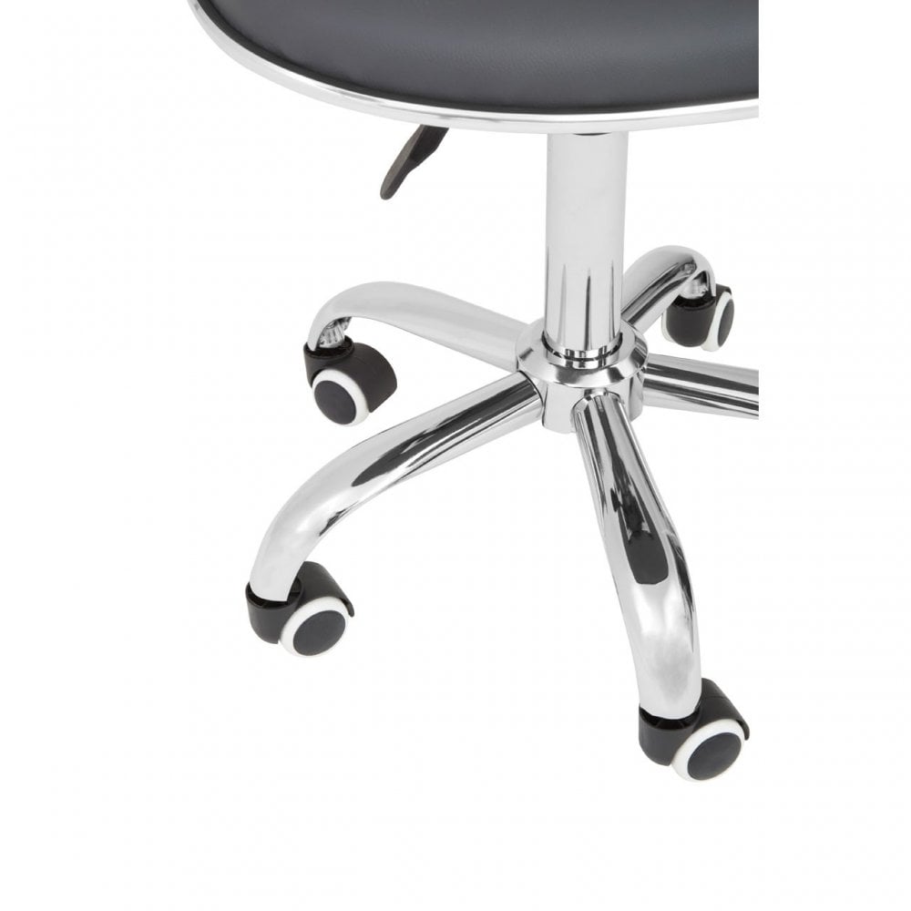 Grey PU Home Office Chair with Chrome Base, Grey