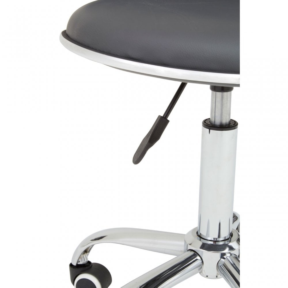 Grey PU Home Office Chair with Chrome Base, Grey