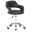 Black PU Home Office Chair with Curved Back, Black