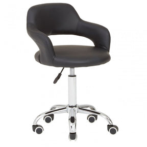 Black PU Home Office Chair with Curved Back, Black