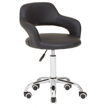 Black PU Home Office Chair with Curved Back, Black