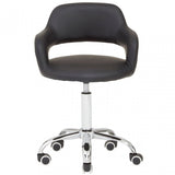 Black PU Home Office Chair with Curved Back, Black