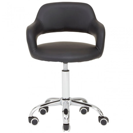Black PU Home Office Chair with Curved Back, Black