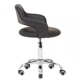 Black PU Home Office Chair with Curved Back, Black