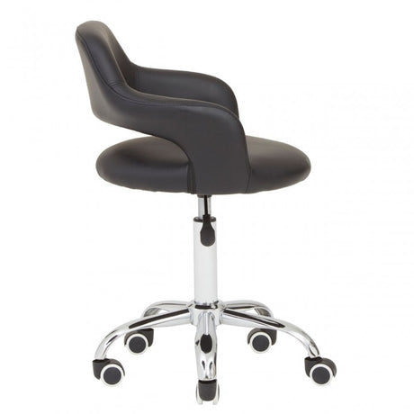 Black PU Home Office Chair with Curved Back, Black