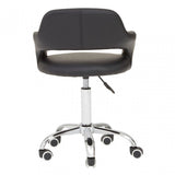 Black PU Home Office Chair with Curved Back, Black