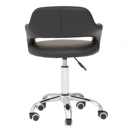 Black PU Home Office Chair with Curved Back, Black
