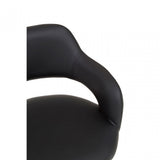 Black PU Home Office Chair with Curved Back, Black