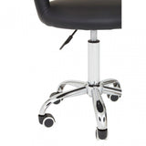 Black PU Home Office Chair with Curved Back, Black