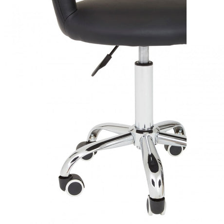 Black PU Home Office Chair with Curved Back, Black