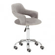 Grey Velvet Home Office Chair with Curved Back, Grey